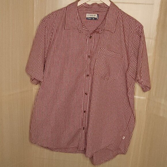 Magellan Mens Red White Check Short Sleeve Shirt 2XL - Picture 1 of 6